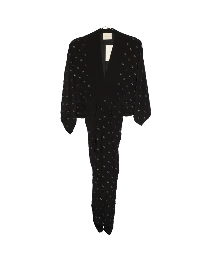 Sissel Edelbo - Juno SILK Dress Sparkling Black SE 1717-1 - Sparkling Black No. 42