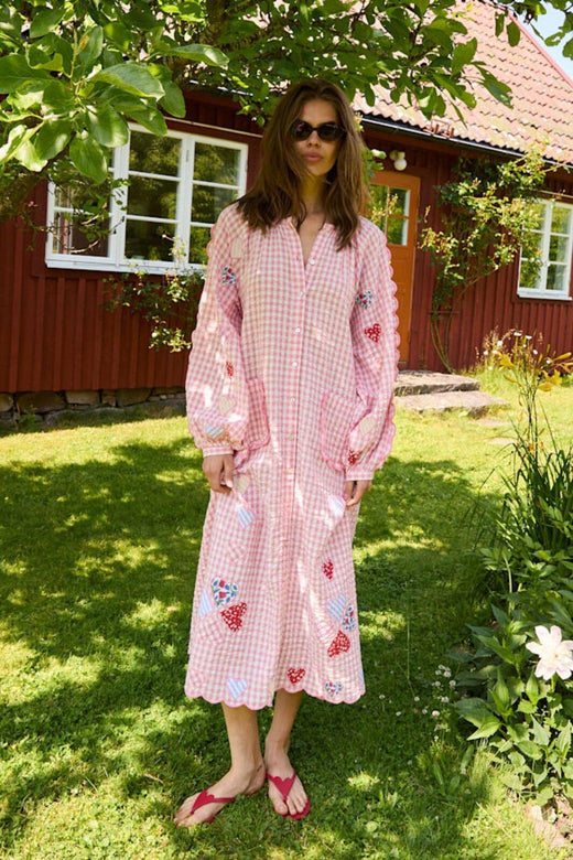 Sissel Edelbo - Kamal Dress SE 1812 - Pink Checks Kjoler 