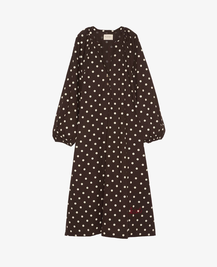 Sissel Edelbo - Lara Dress Se 2077 - Brown Dot Kjoler 