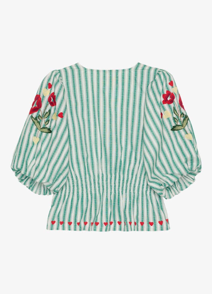 Sissel Edelbo - Lotta Shirt SE 1907 - Green Stripes Bluser 