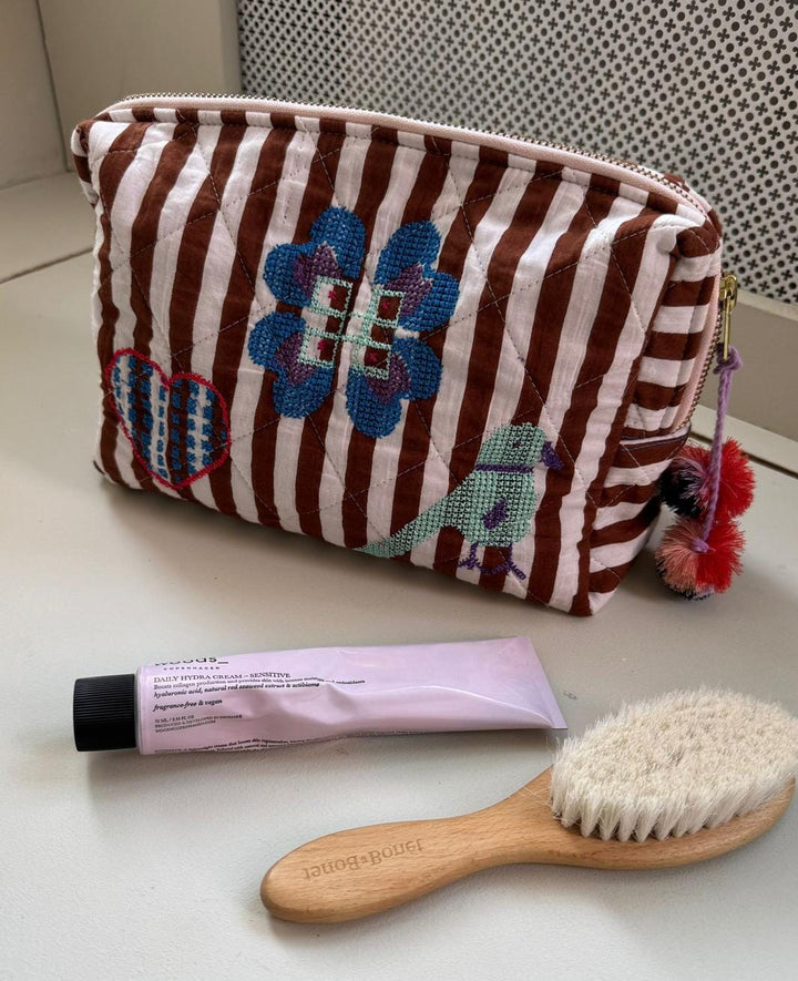 Sissel Edelbo - Rosea Cosmetic Bag SE 1996 - Brown Stripes
