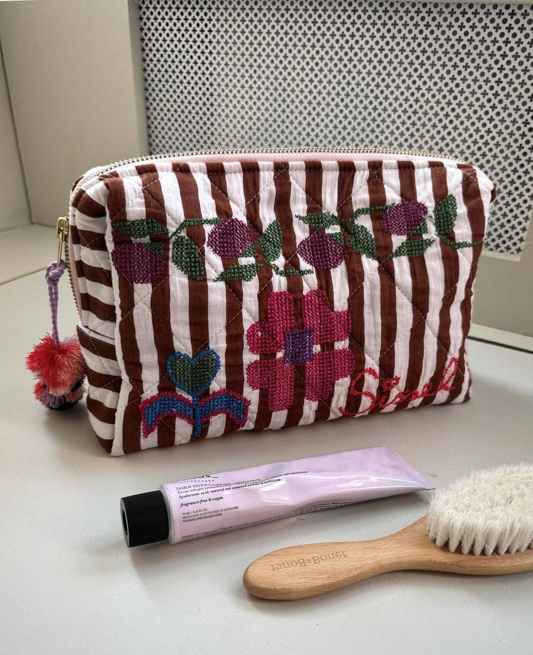 Sissel Edelbo - Rosea Cosmetic Bag SE 1996 - Brown Stripes