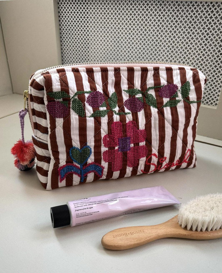Sissel Edelbo - Rosea Cosmetic Bag SE 1996 - Brown Stripes
