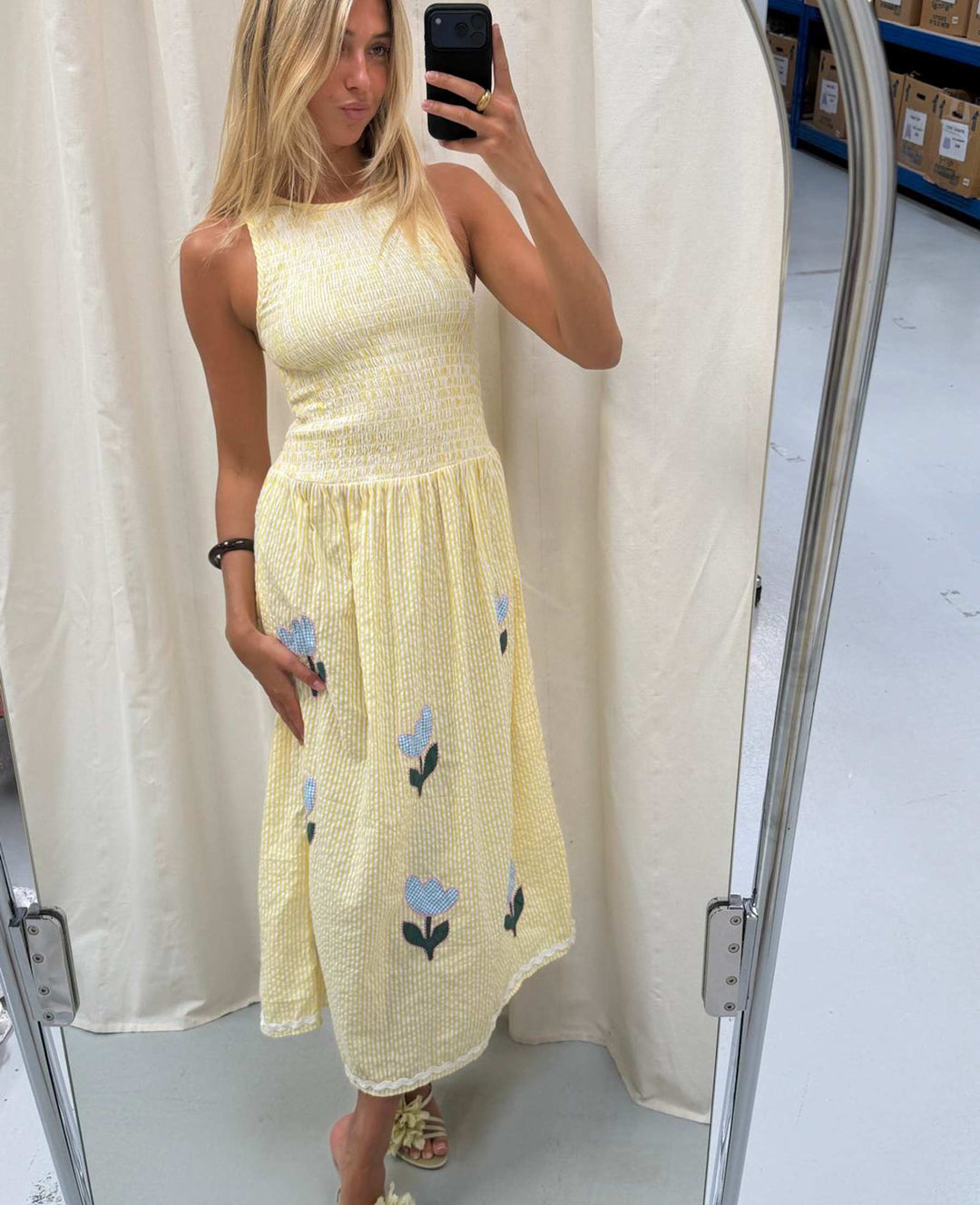 Sissel Edelbo - Svea Dress SE 1835 - Yellow Stripes Kjoler 