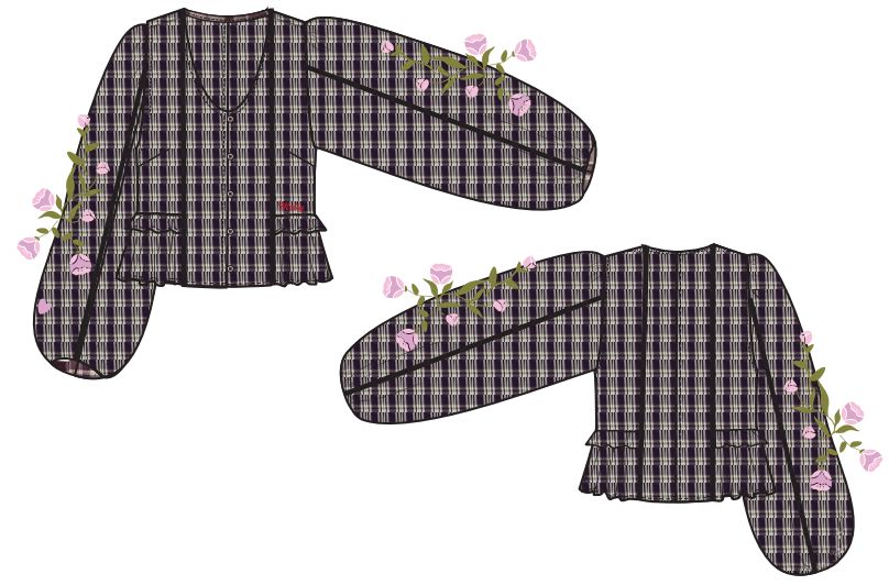 Sissel Edelbo x Molly&My - Veda Top SE 2116 - Purple Checks