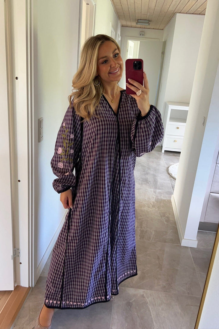 Sissel Edelbo x Molly&My - Fran Dress SE 2117 - Purple Checks Kjoler 