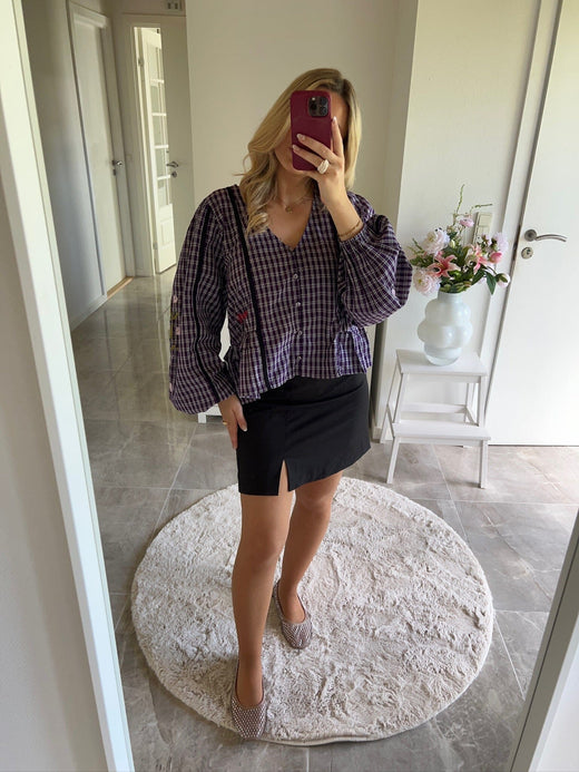 Sissel Edelbo x Molly&My - Veda Top SE 2116 - Purple Checks Skjorter 