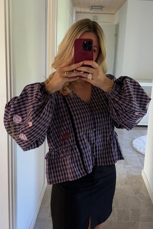 Sissel Edelbo x Molly&My - Veda Top SE 2116 - Purple Checks Skjorter 