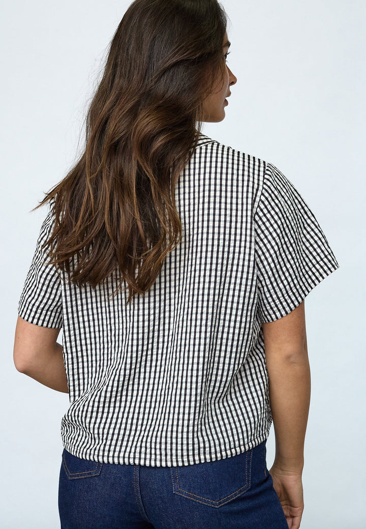 Sisters Point - Eleo-Sh1 20054 - 840 - Cream/Black Check Skjorter 