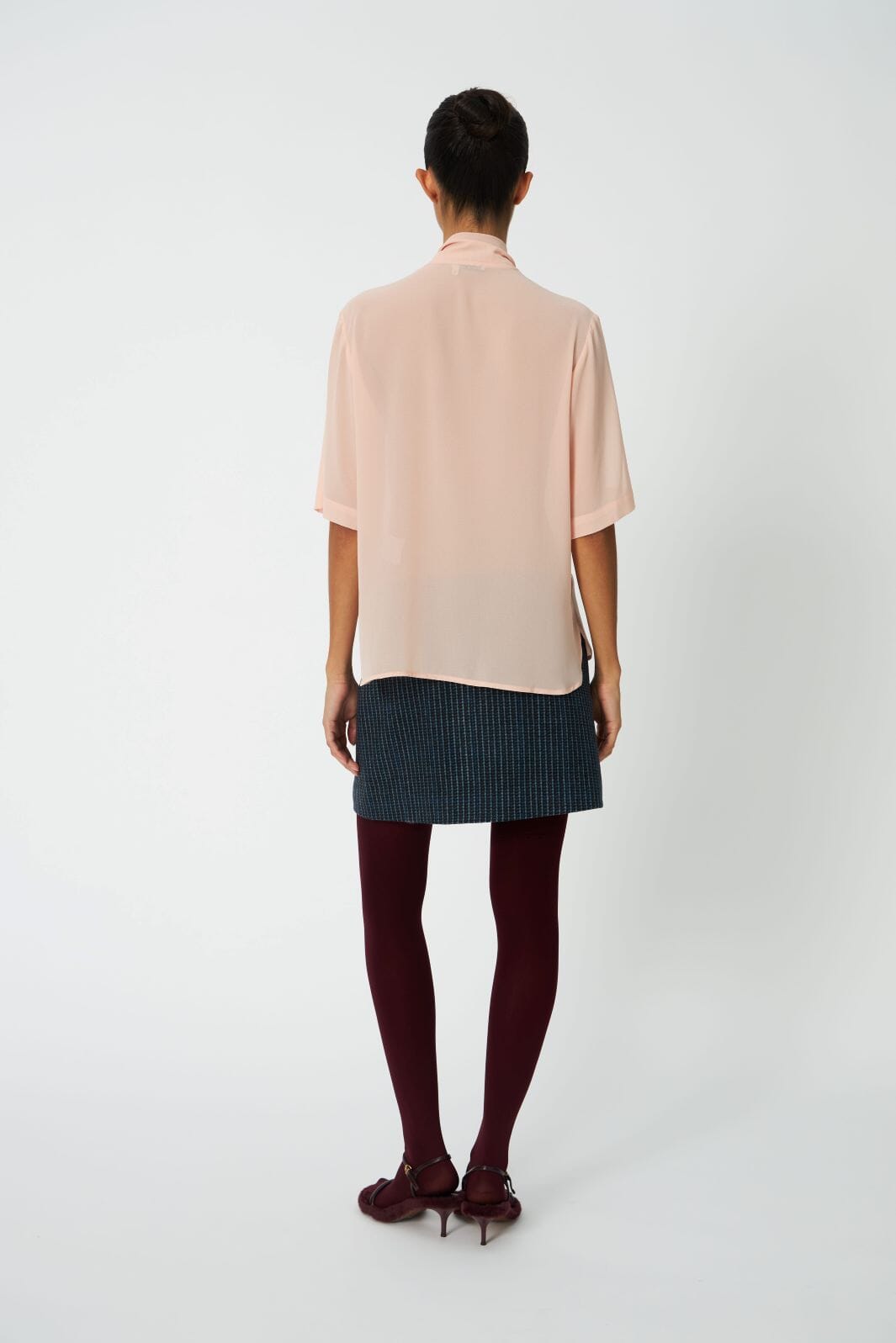 Stella Nova - Chiffon Shirt With Tie Band Cc63-1524 - 662 Soft Pink Bluser 