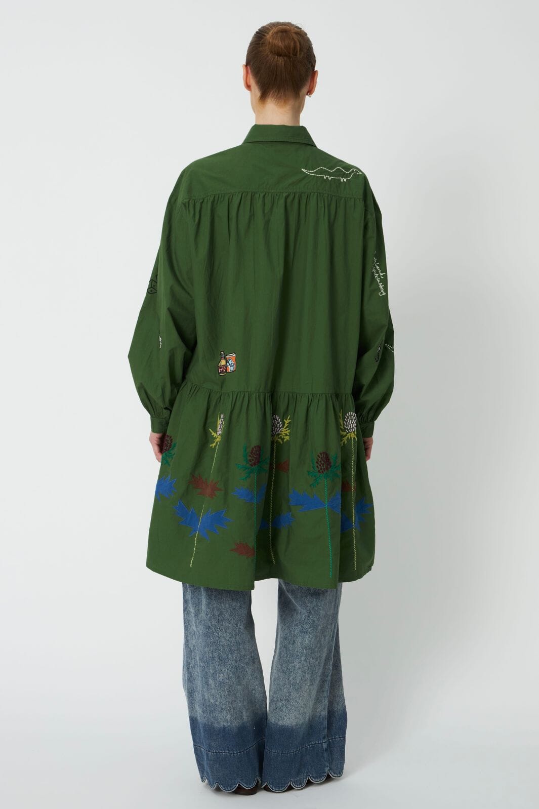 Stella Nova - Small Embroidery Dress Co63-4568 - 250 Green Leaf Kjoler 