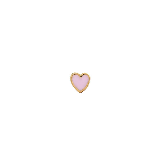 Stine A - Dangling Love Heart Light Pink Enamel Earring - Single - 1364-02-Light Pink Øreringe 