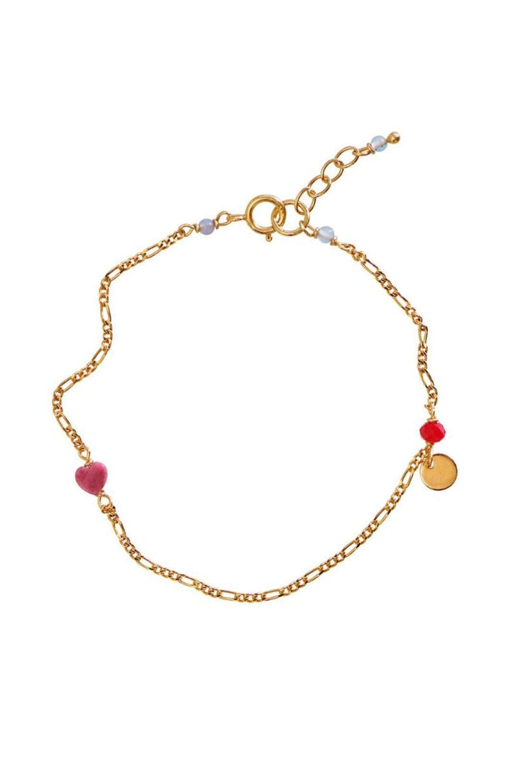 Stine A - Harlequin Bracelet - Pink Heart - 3234-02-Os Armbånd 