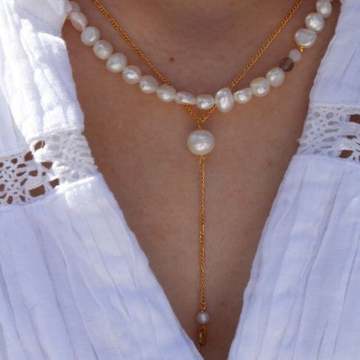 Stine A - Pearl Drop Necklace - 2064-02-OS Halskæder 