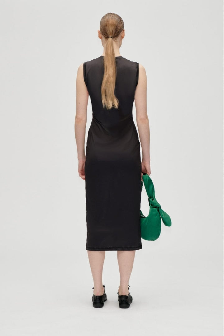 Stine Goya - 2244 Stocking Jersey, Elastic Tank Crewneck Dresssg-aw25-d104-2244 - Melting Flowers