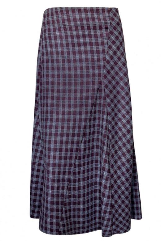 Valentin Studio - Check Skirt - Grey With Bordeux Xheck Nederdele 