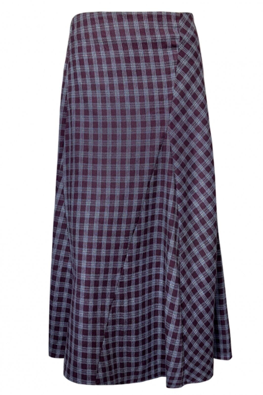 Valentin Studio - Check Skirt - Grey With Bordeux Xheck Nederdele 
