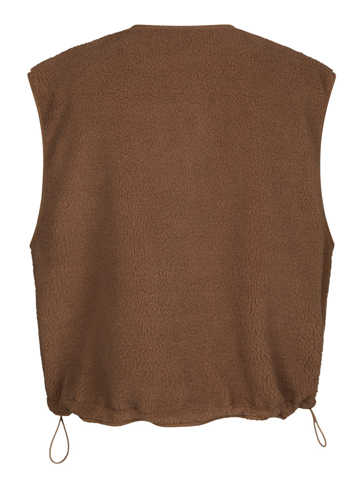 Valentin Studio - Fluffy Vest 167485 - 125 - Dark Sand Veste 