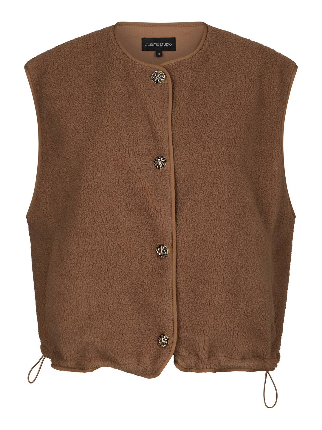 Valentin Studio - Fluffy Vest 167485 - 125 - Dark Sand Veste 