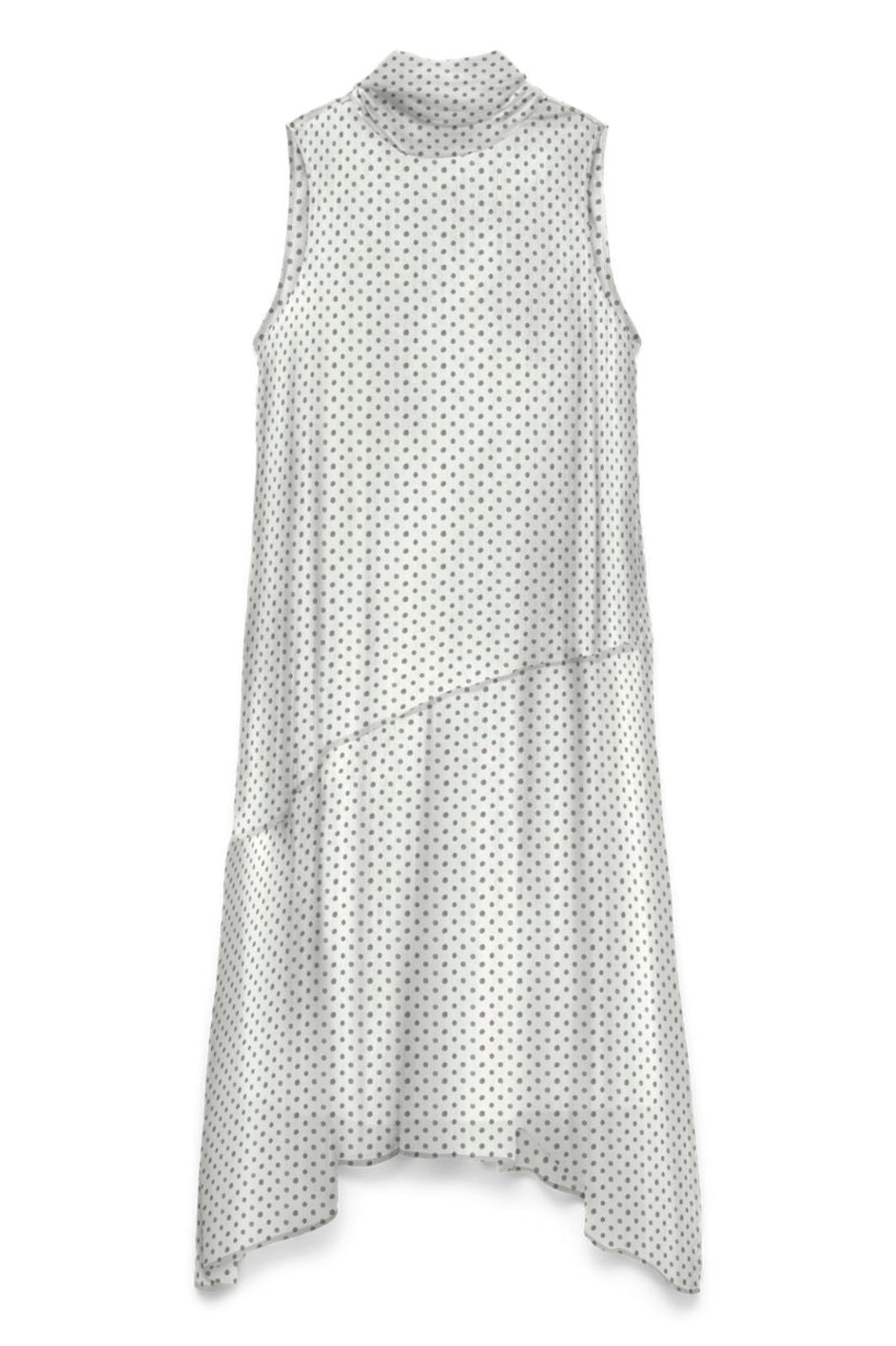 Vero Moda - Vmsmilla Sl Halterneck Long Dress - 5045931 Snow White Dot Black