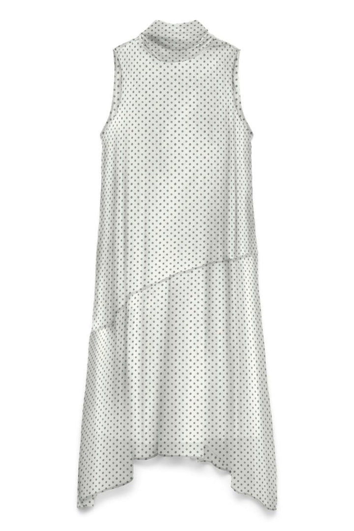 Vero Moda - Vmsmilla Sl Halterneck Long Dress - 5045931 Snow White Dot Black