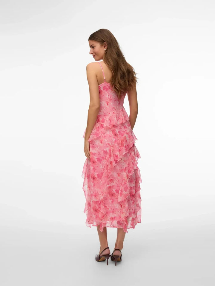 Vero Moda - Vmsmilla Sl Long Frill Dress - 5048321 Rose Shadow Sally Kjoler 