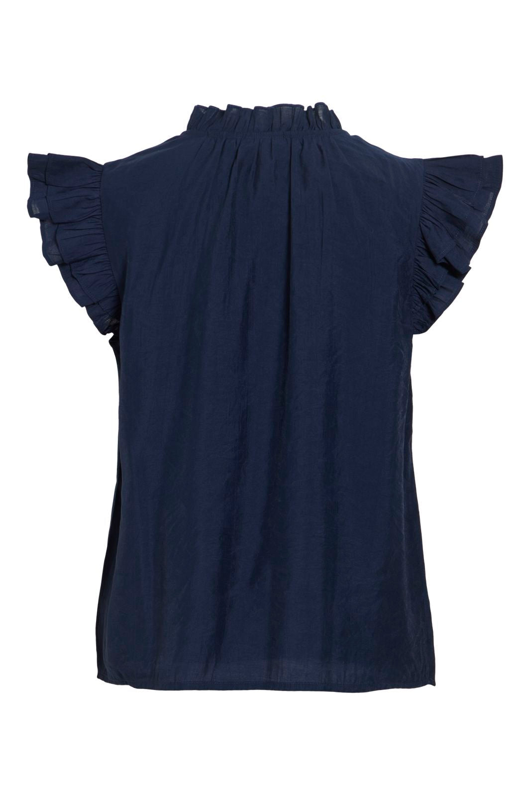 Vila - Vianu S/L V-Neck Top/Rn - 5096126 Navy Blazer