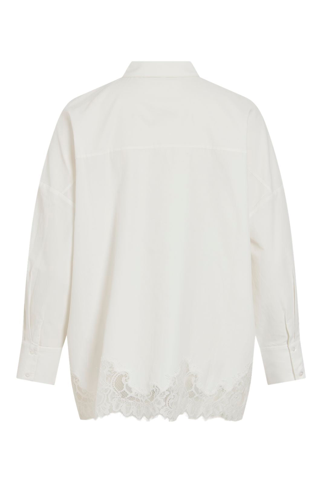 Vila - Viashley Ls Oversized Lace Shirt - 5187741 Snow White White Lace