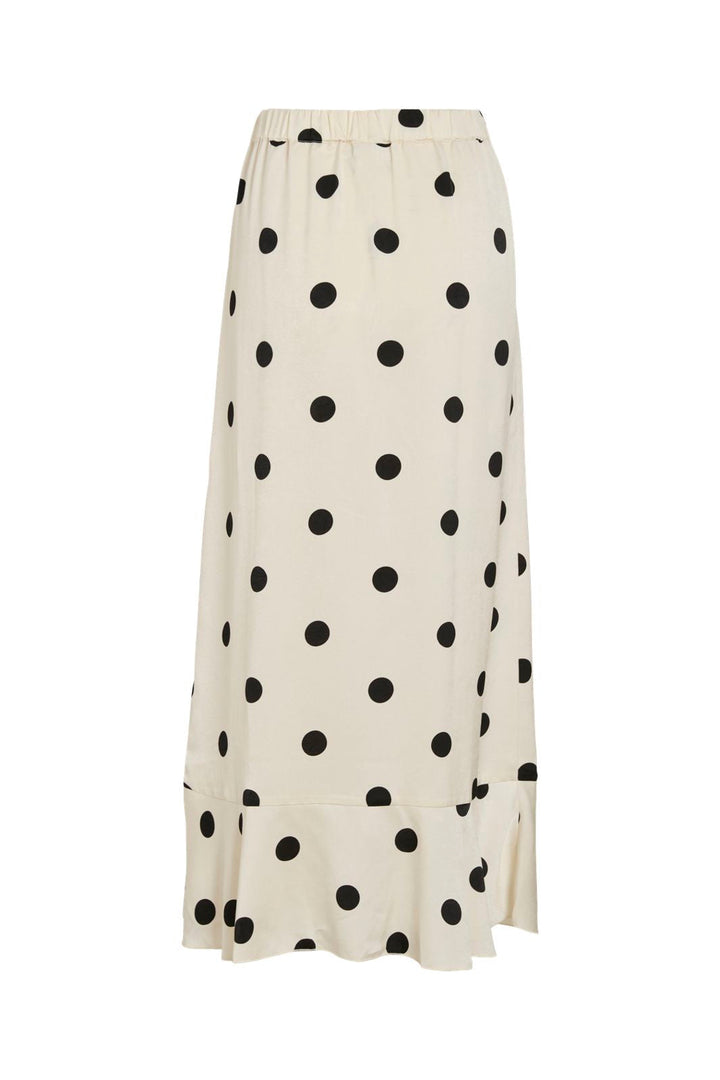 Vila - Viclaire Flounch Ankle Skirt Ro - 5052581 Birch Black Dots