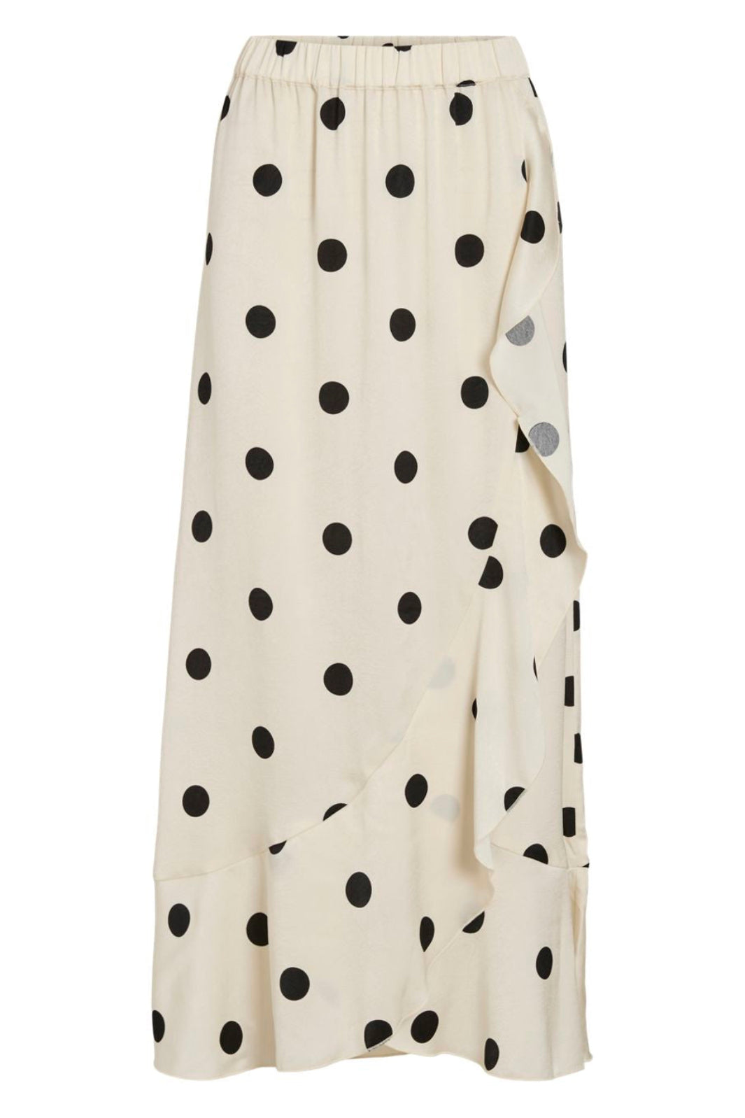 Vila - Viclaire Flounch Ankle Skirt Ro - 5052581 Birch Black Dots
