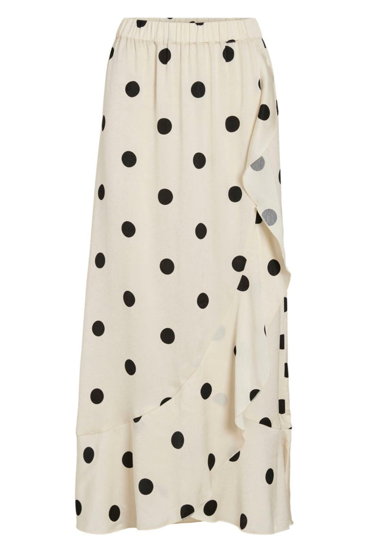 Vila - Viclaire Flounch Ankle Skirt Ro - 5052581 Birch Black Dots