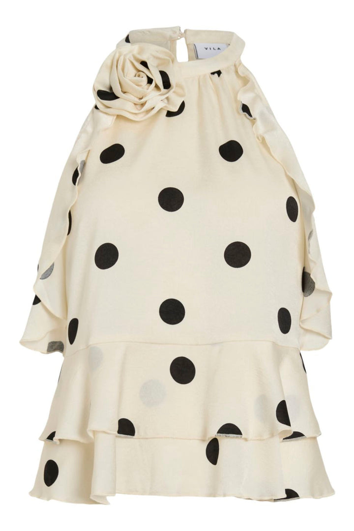 Vila - Viclaire S/L Rose Halterneck Top Ro - 5046744 Birch Black Dots