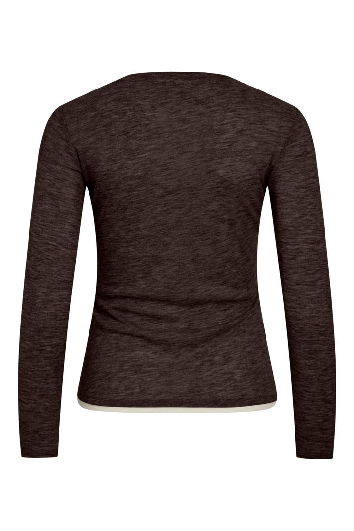 Vila - Vielianne O-Neck L/S Top - 5210553 Coffee Bean Birch