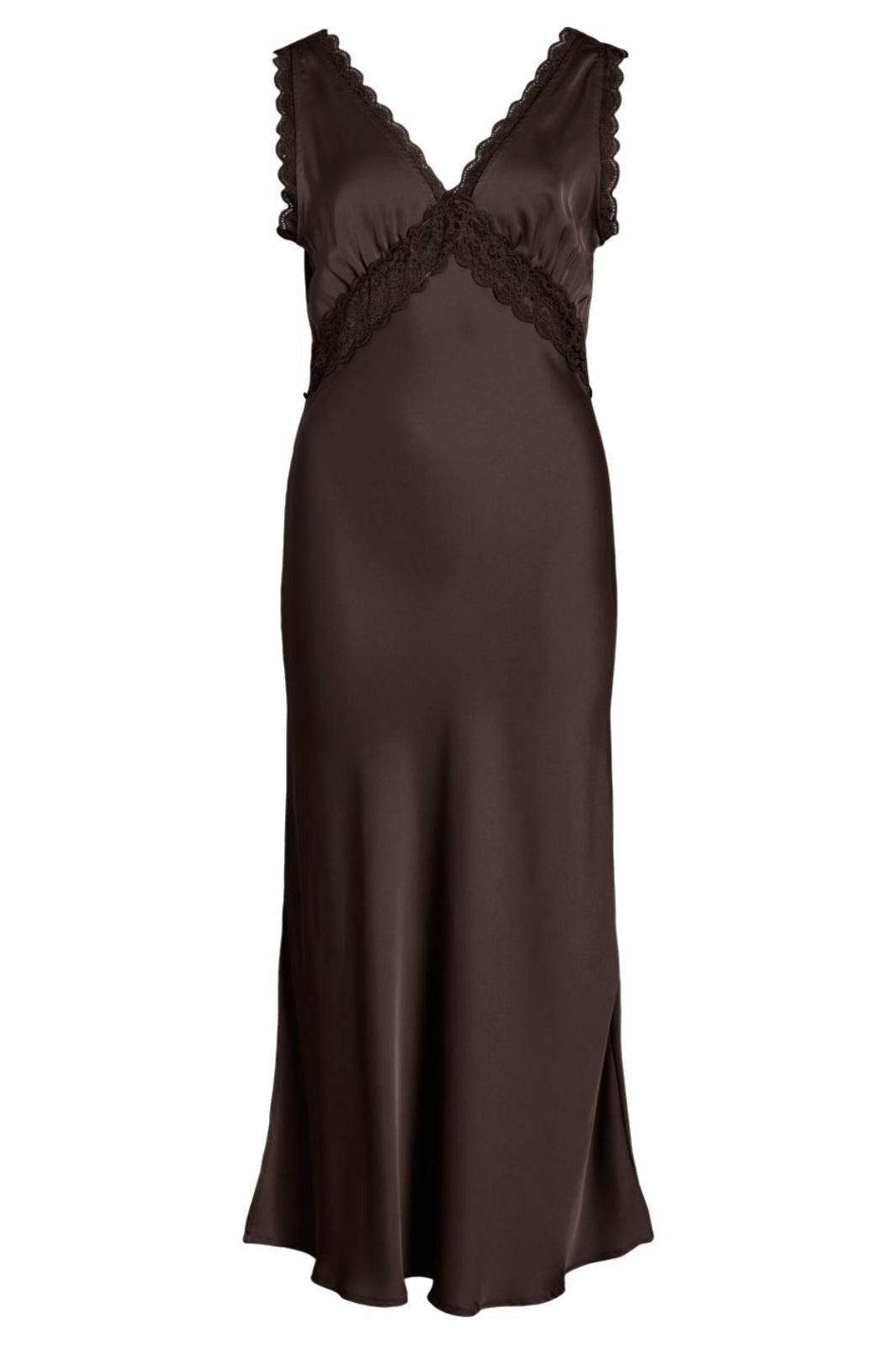 Vila - Viemily S/L Midi Dress - 5163911 Coffee Bean