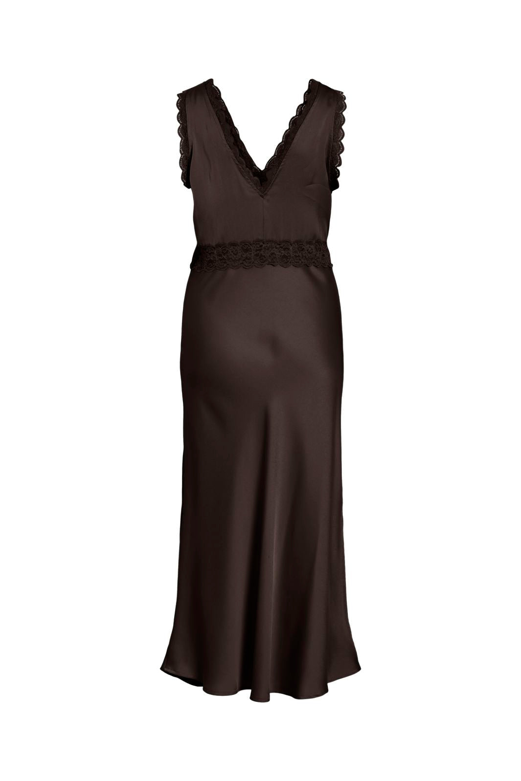 Vila - Viemily S/L Midi Dress - 5163911 Coffee Bean