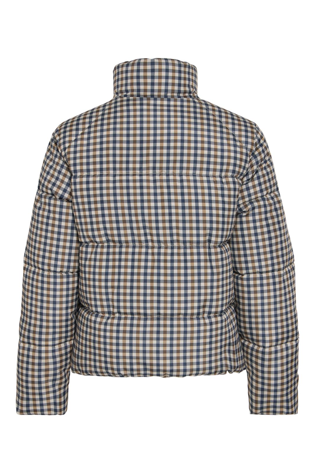 Vila - Vikarla New Printed Puffer Jacket - 5137464 Crystal Gray Navy/ Nuthatch
