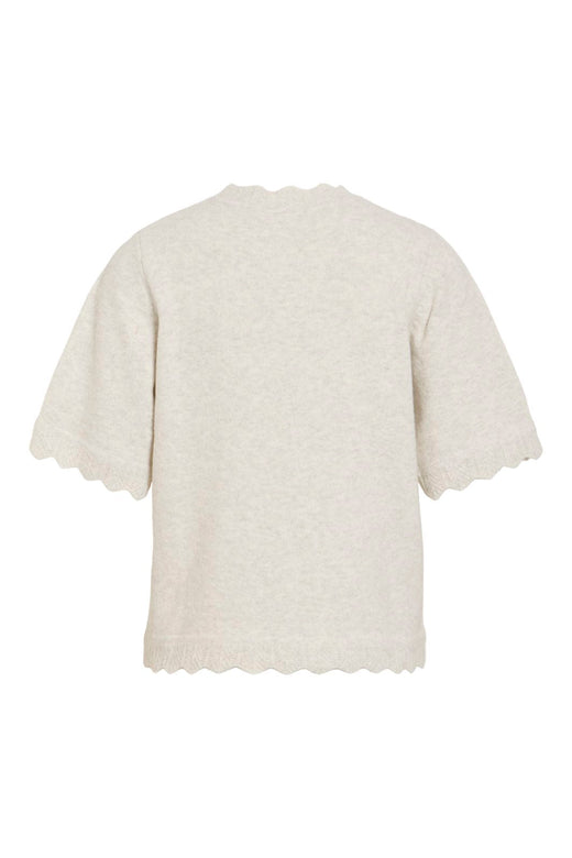 Vila - Vinikolina O-Neck 2/4 Knit Top - 5106380 Super Light Natural Melan