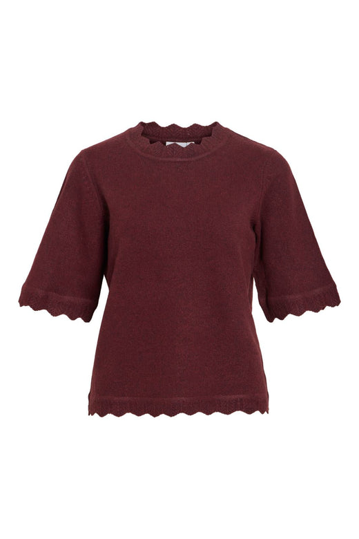 Vila - Vinikolina O-Neck 2/4 Knit Top - 5111519 Port Royale Melange