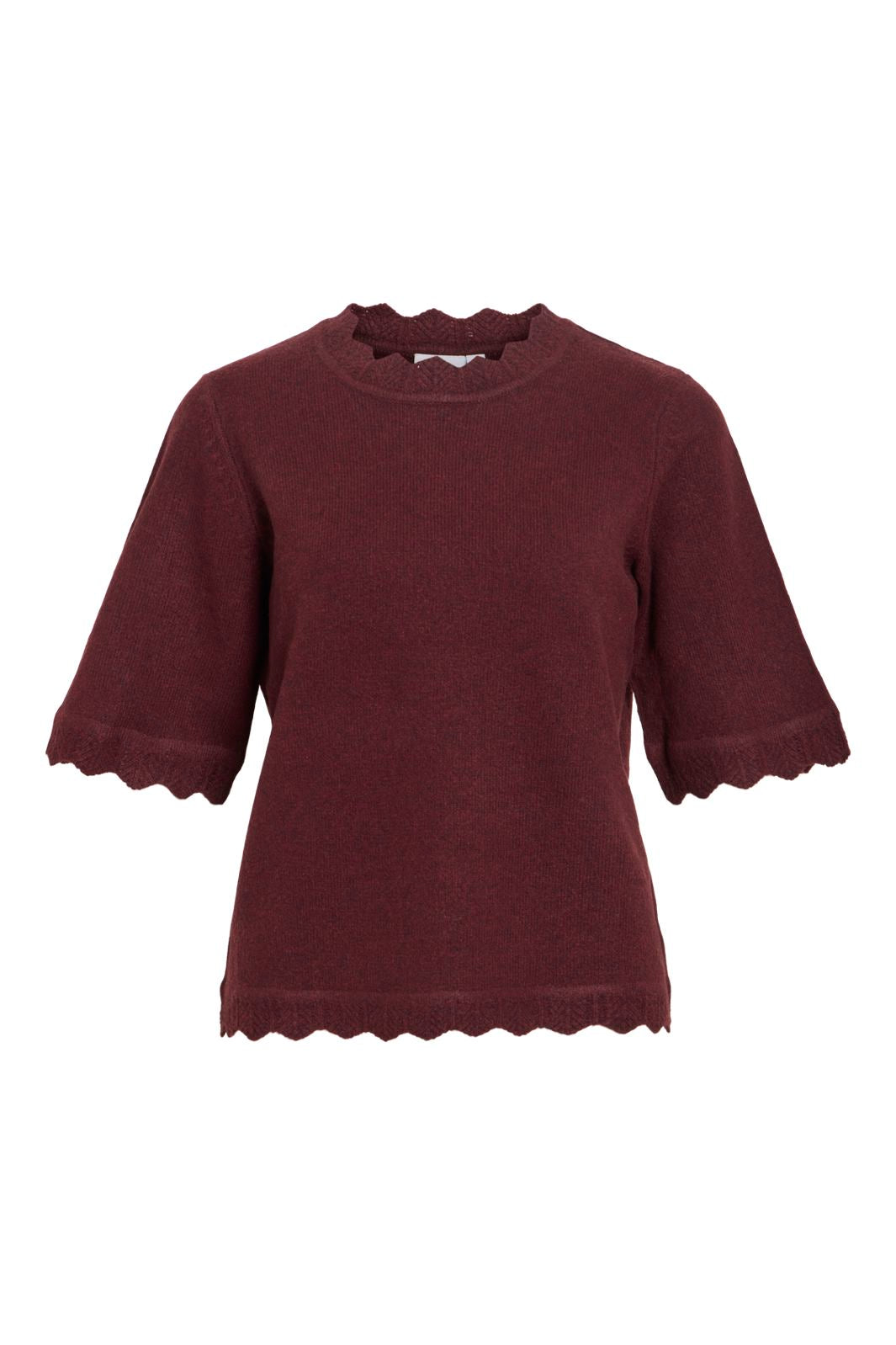 Vila - Vinikolina O-Neck 2/4 Knit Top - 5111519 Port Royale Melange