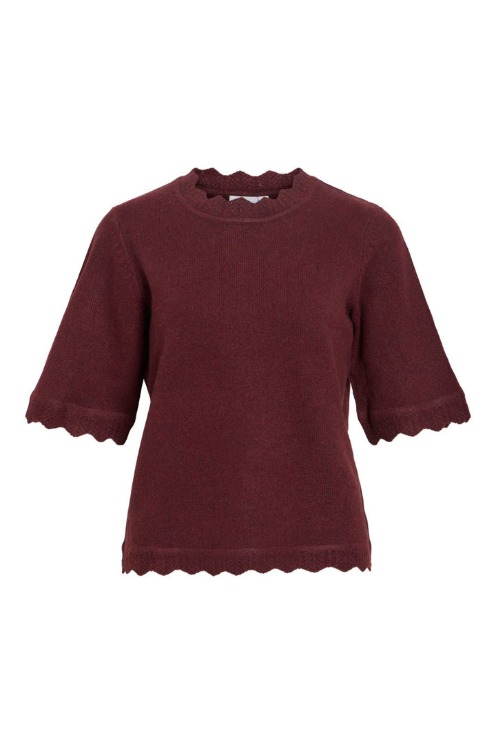 Vila - Vinikolina O-Neck 2/4 Knit Top - 5111519 Port Royale Melange