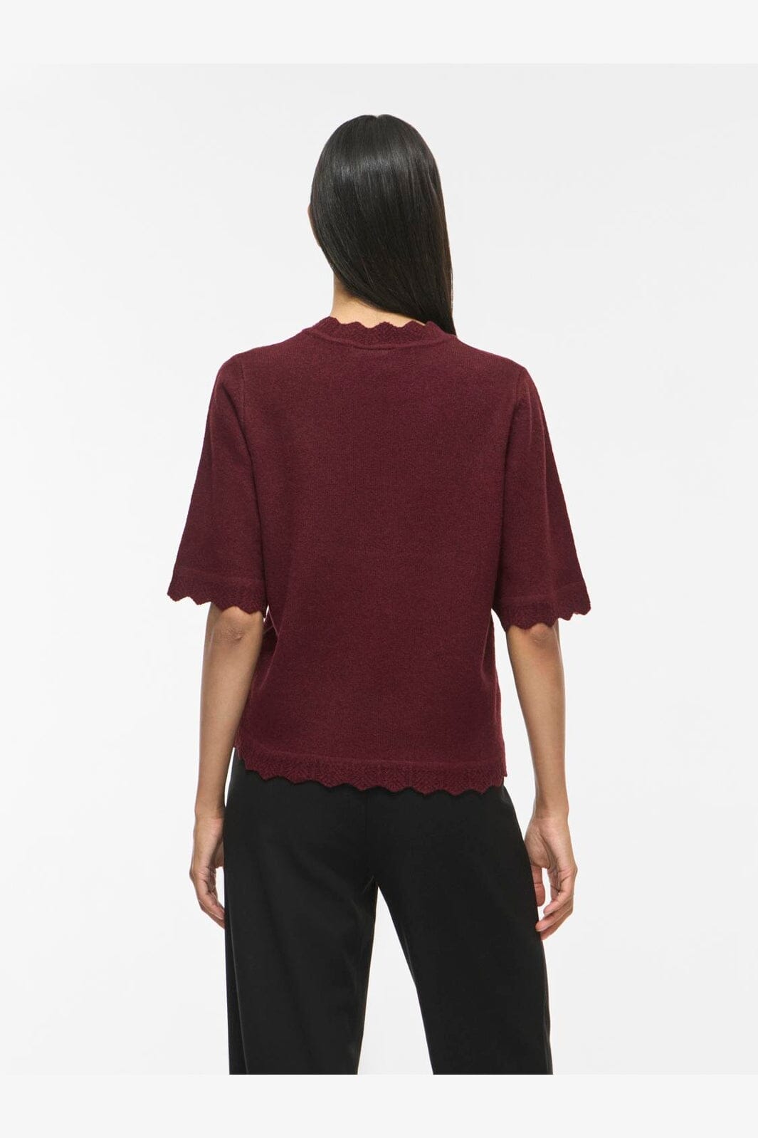 Vila - Vinikolina O-Neck 2/4 Knit Top - 5111519 Port Royale Melange