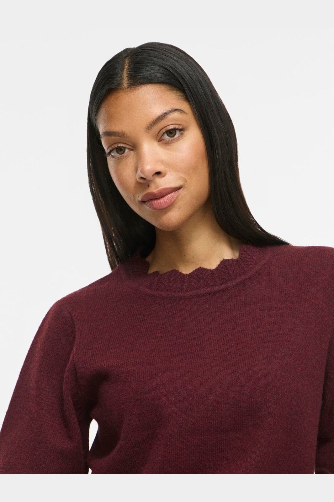 Vila - Vinikolina O-Neck 2/4 Knit Top - 5111519 Port Royale Melange