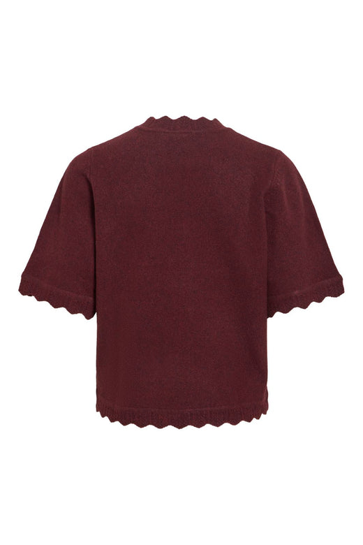 Vila - Vinikolina O-Neck 2/4 Knit Top - 5111519 Port Royale Melange