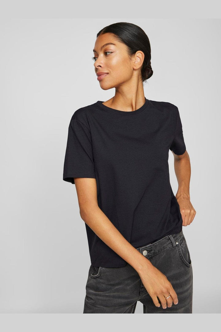 Vila - Vinora S/S T-Shirt - 4677998 Black Beauty