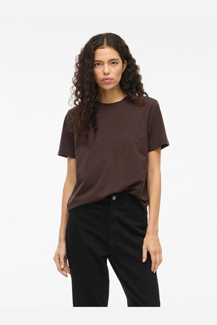 Vila - Vinora S/S T-Shirt - 4936621 Coffee Bean