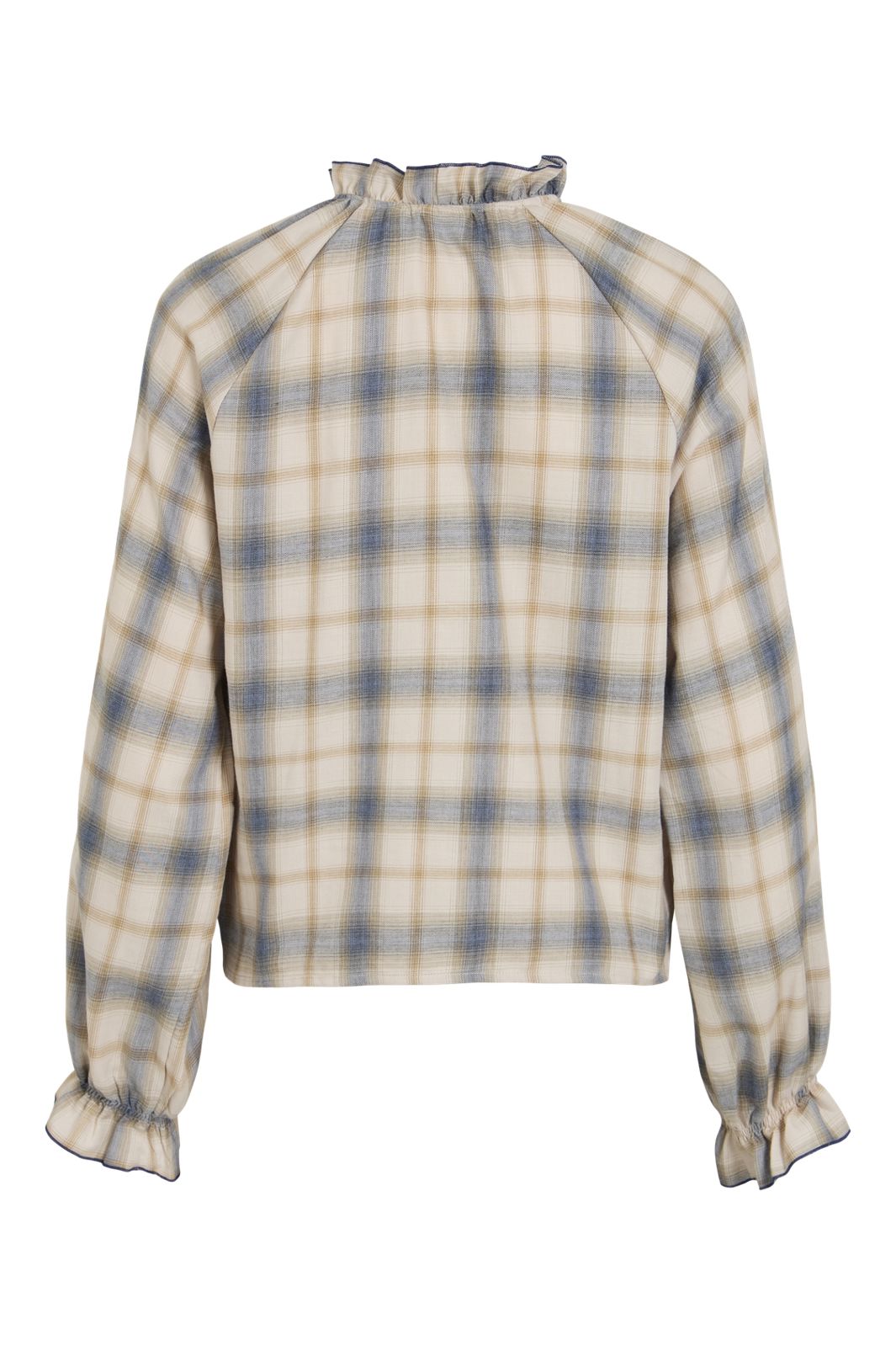 Vila - Virecty Frill L/S Shirt - 5109961 Birch Checks