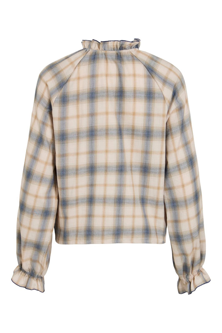 Vila - Virecty Frill L/S Shirt - 5109961 Birch Checks
