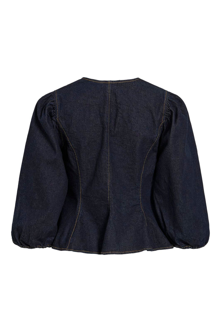 Vila - Virose 3/4 Balloon Top - 5166875 Dark Blue Denim