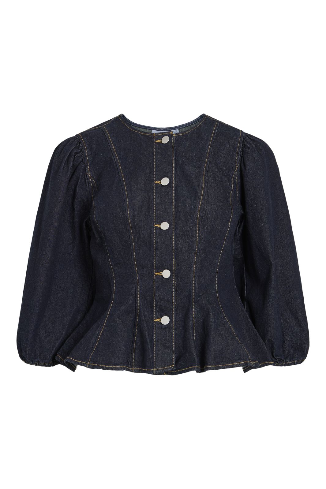 Vila - Virose 3/4 Balloon Top - 5166875 Dark Blue Denim
