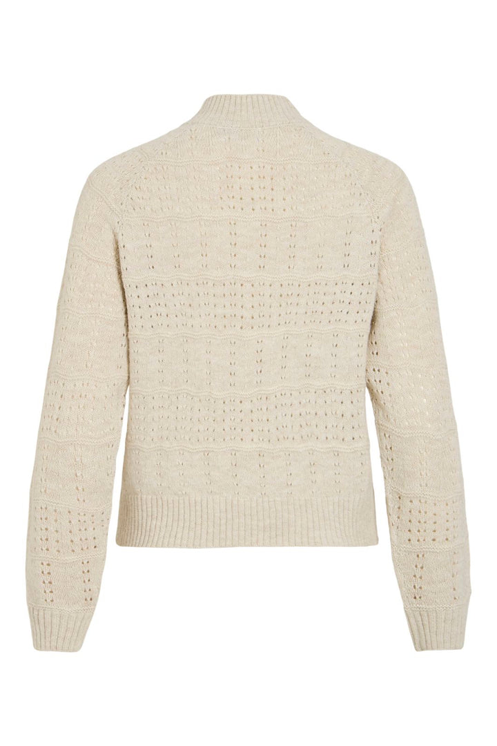 Vila - Visapna O-Neck L/S Knit Cardigan/Pb - 5105181 Super Light Natural Melan